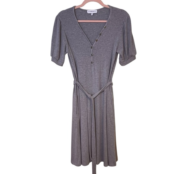 Merrick White Anywhere Ribbed Henley Midi Dress - Picture 2 of 8